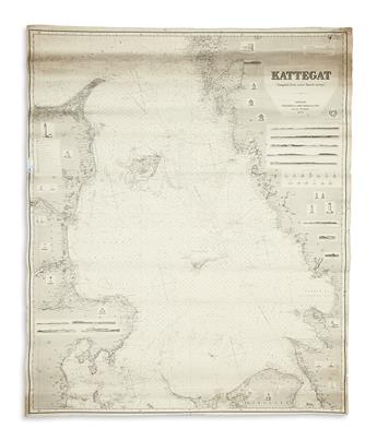(BLUEBACK CHARTS.) Together, four engraved nineteenth century sea charts.